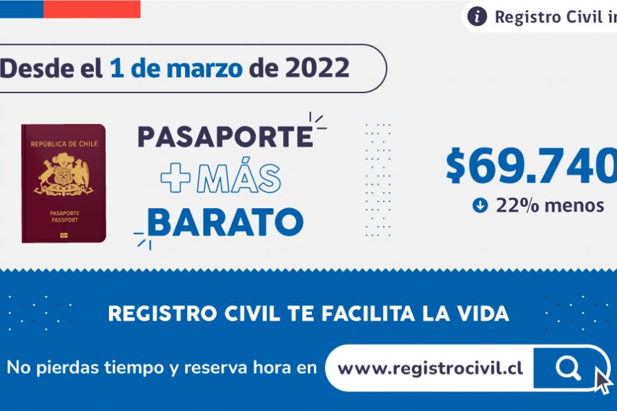 Rebaja en precio de pasaporte