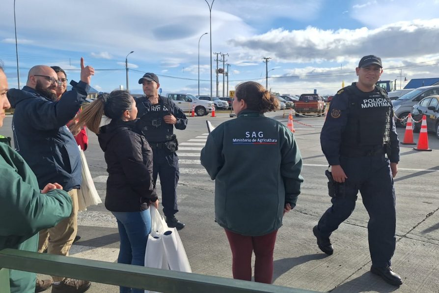 Operativo de seguridad en Porvenir fiscalizó automóviles en sector portuario